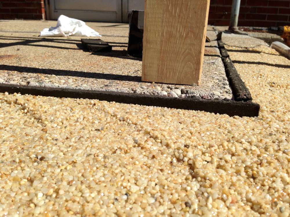 Close view of the Belzona 4154 and pea gravel rebuild.