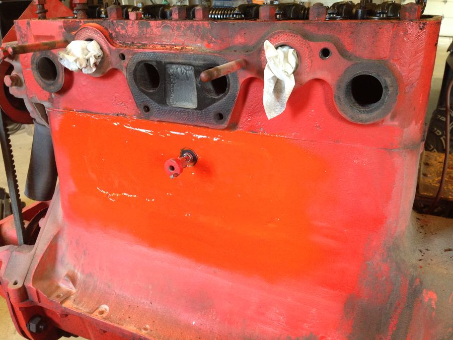 Engine casing after Belzona metal stitching and rebuild