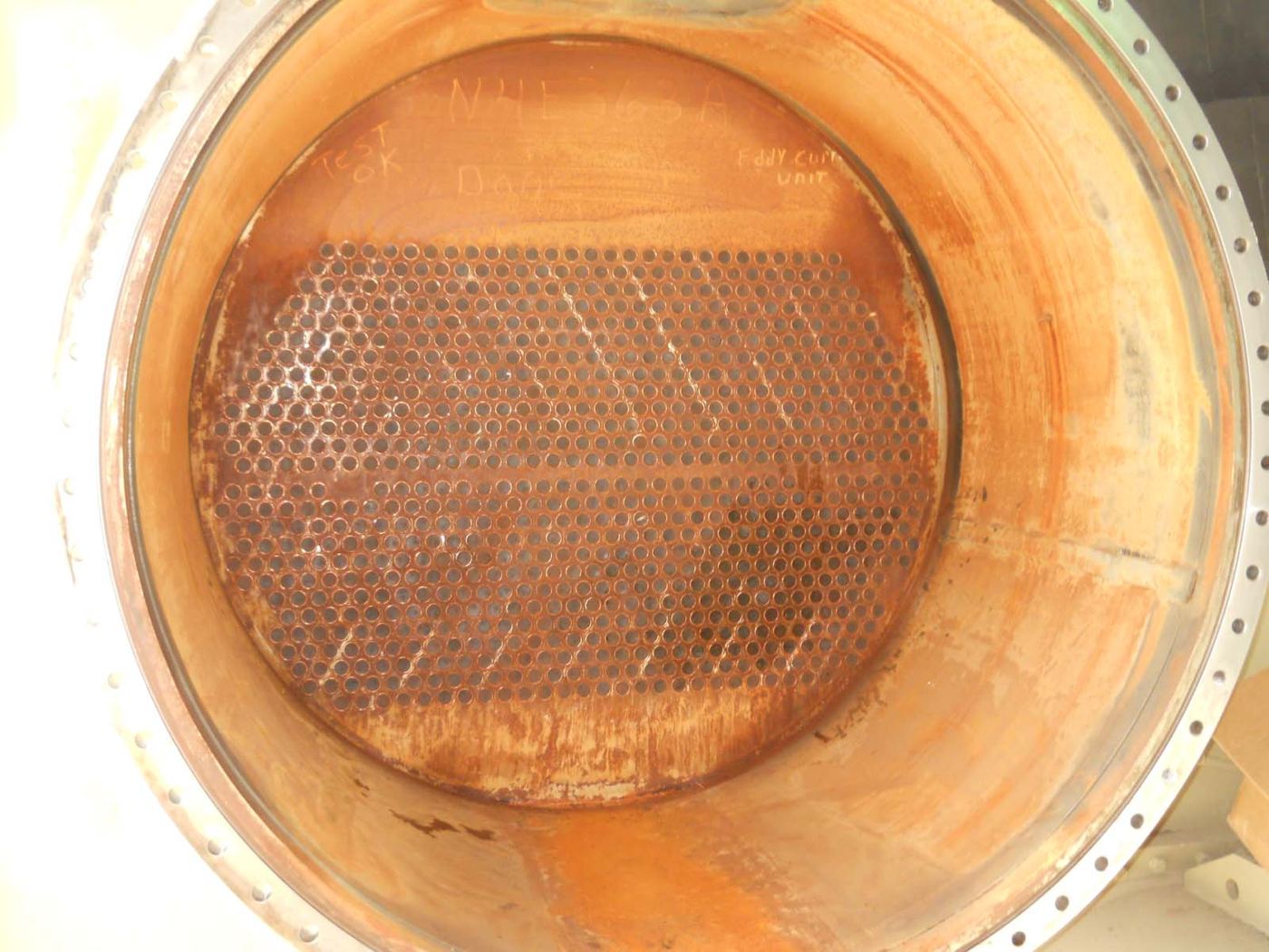 Surface preparation complete: grit blasted back to clean metal and ready to coat.