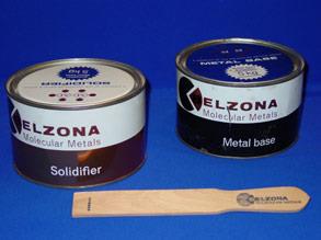Early Belzona Molecular Metals solidifier and metal base tins