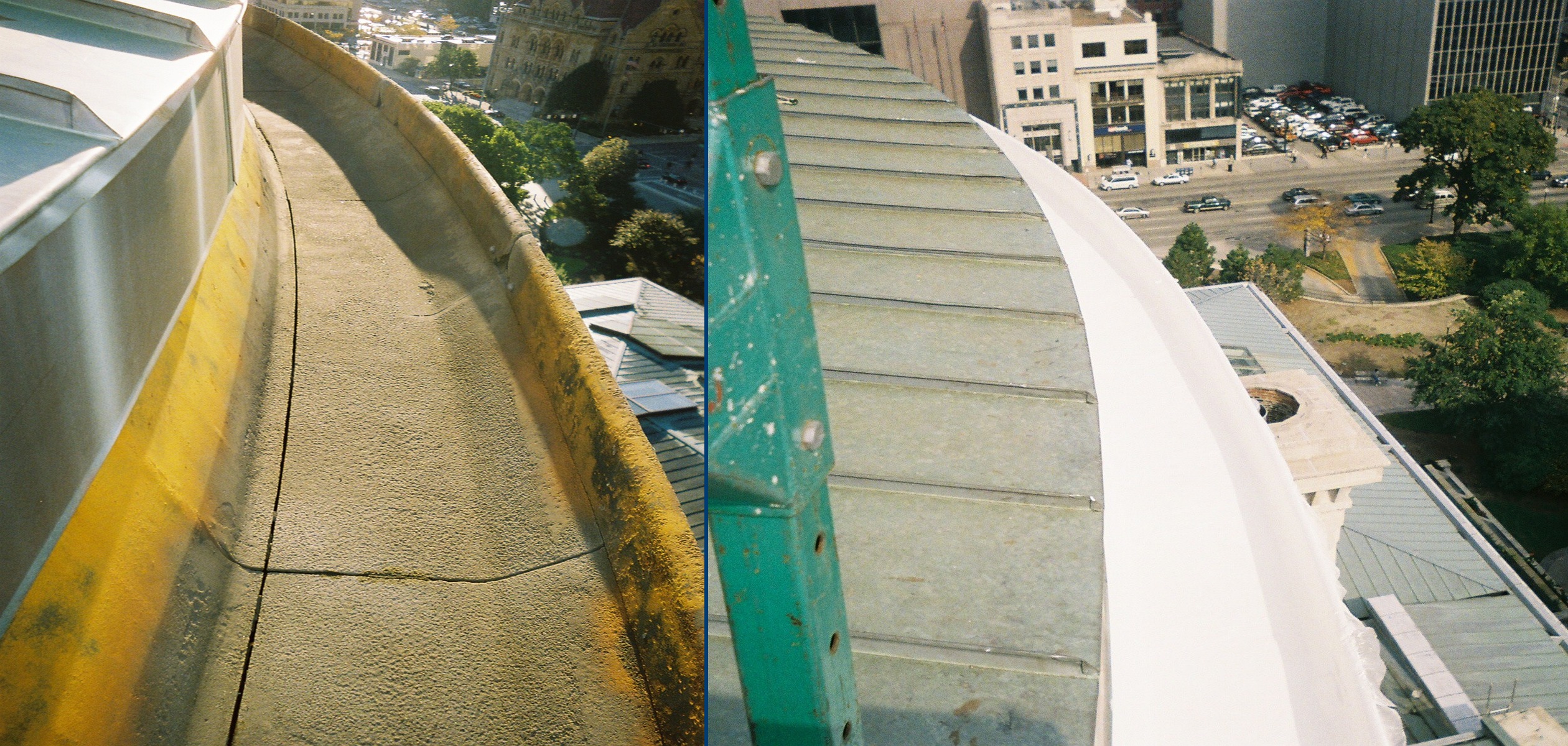 Historic cast iron gutter reshaped, sealed and encapsulated with a Belzona system