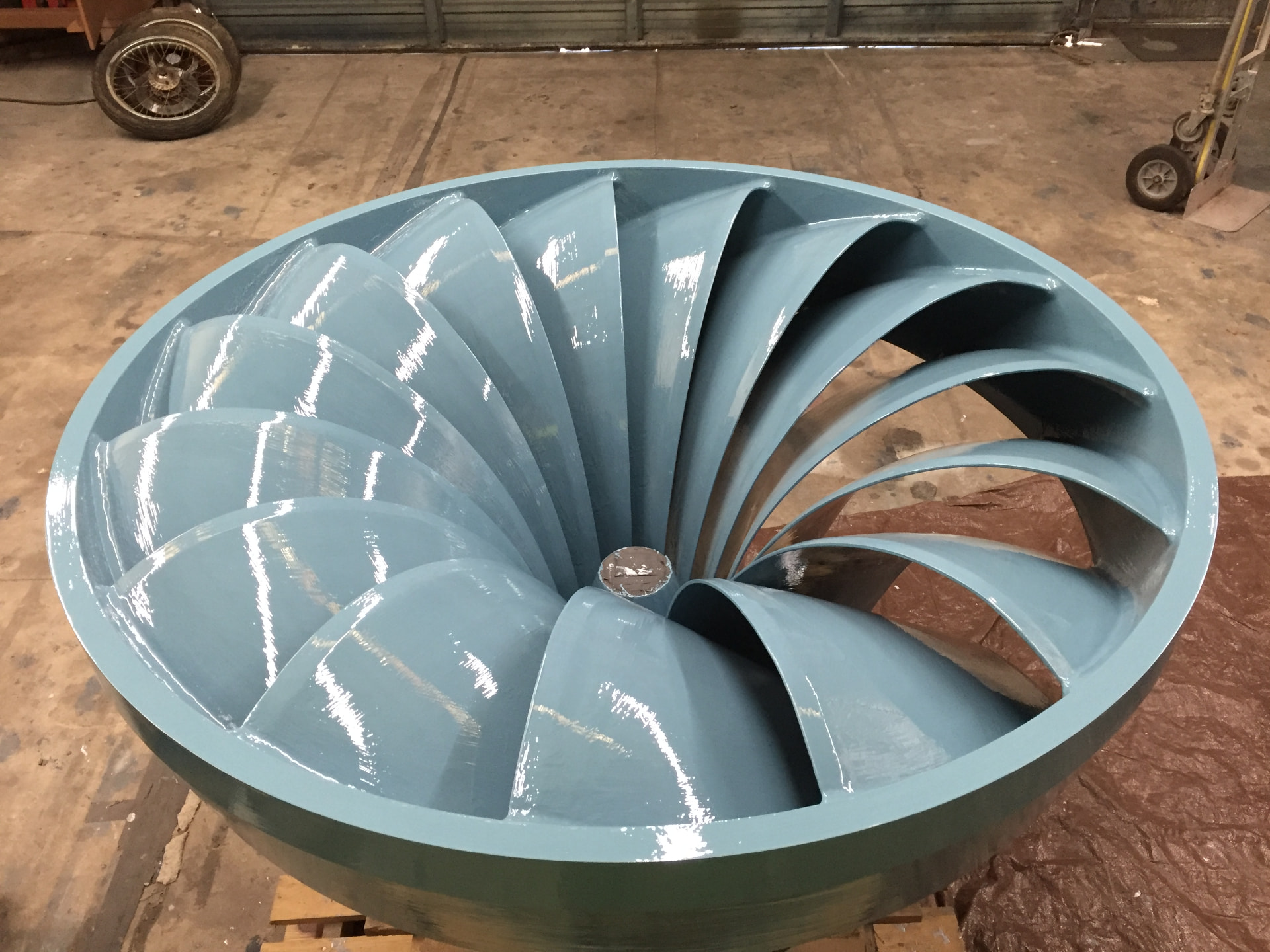 Coated turbine runner in the shop