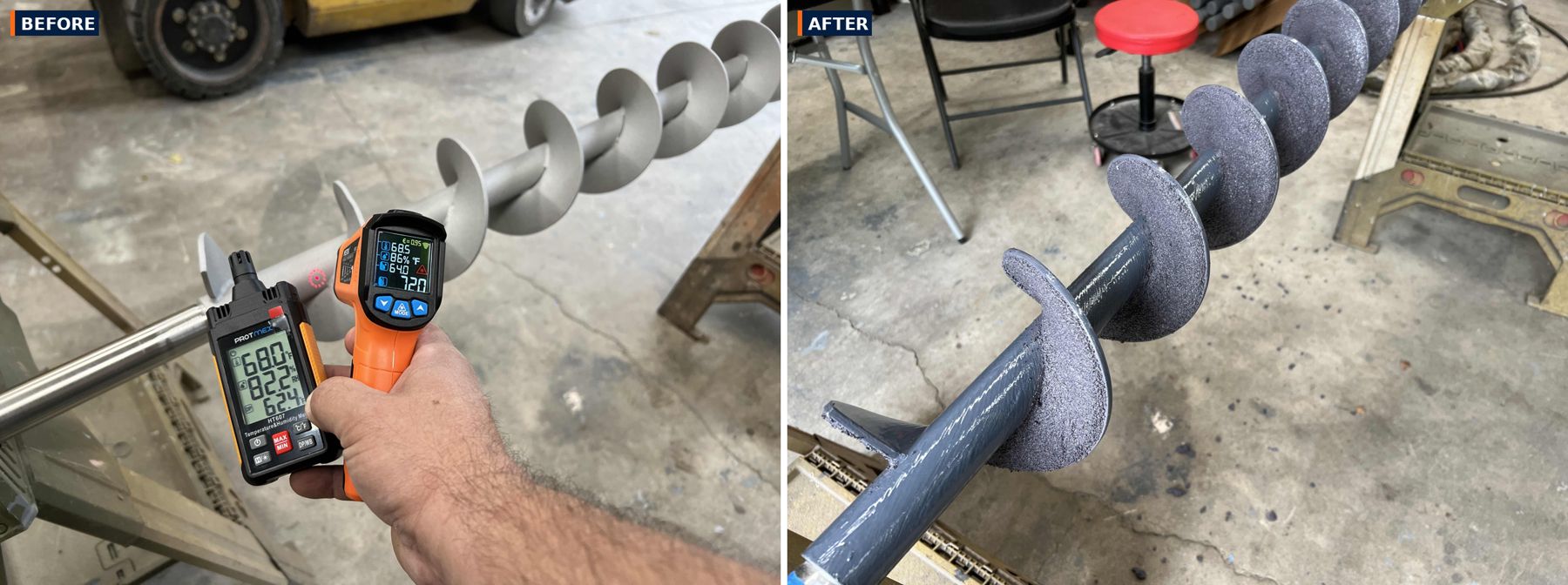 Abrasion resistance where it counts — before and after