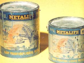 Early Metalife rust proofing liquid metal tins