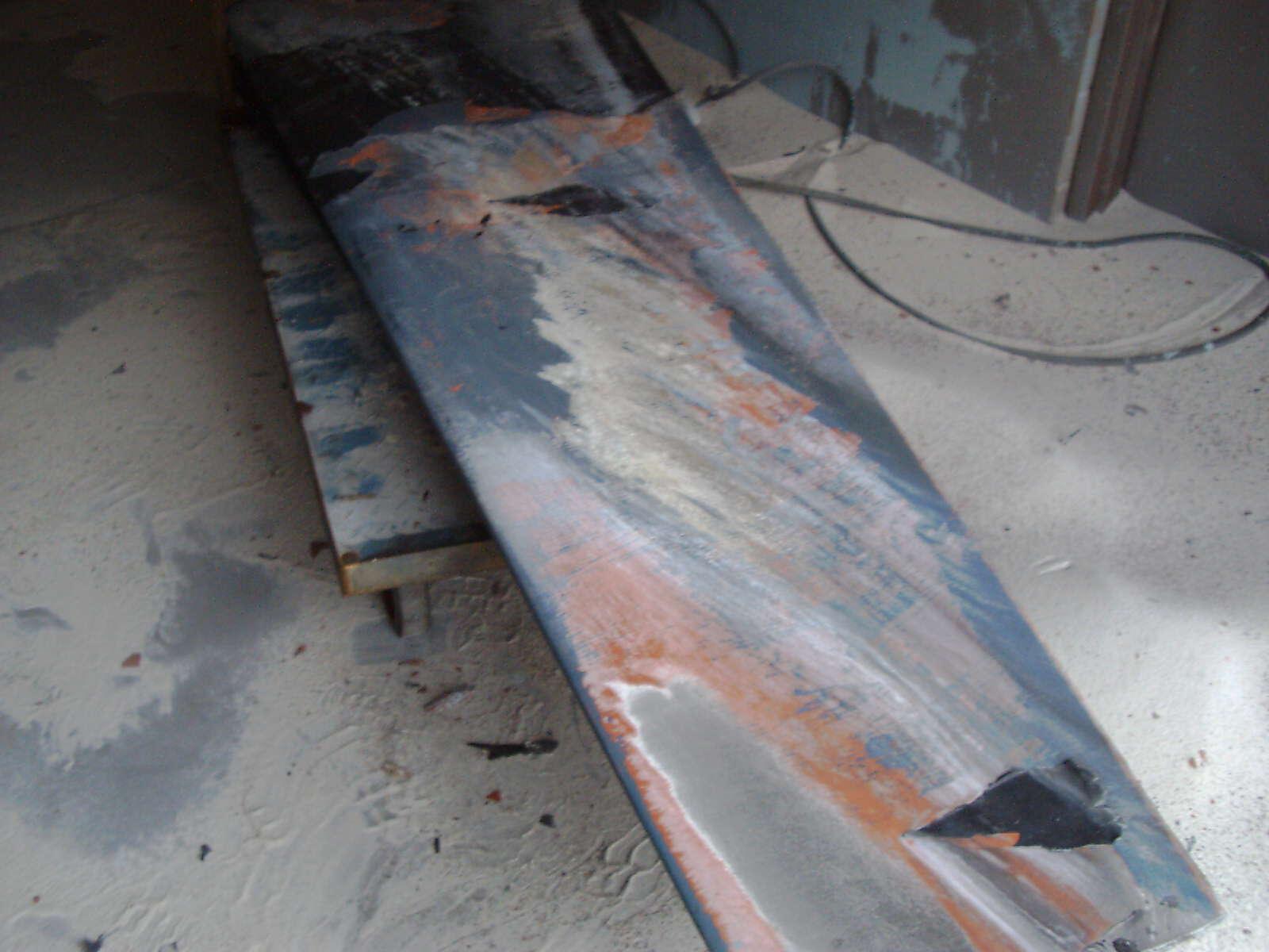 Before: eroded, roughened blade surfaces adding drag to the fan.