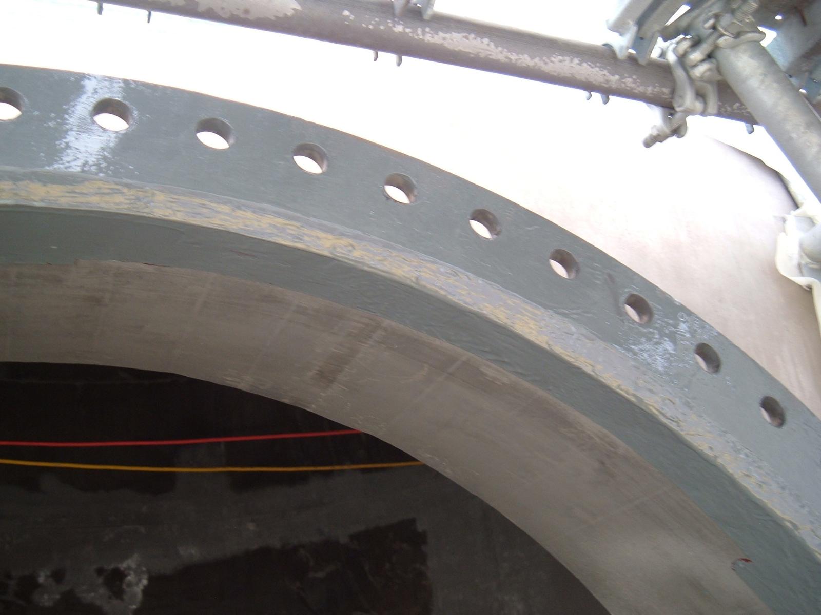 Clarifier door gasket face sealed with Belzona